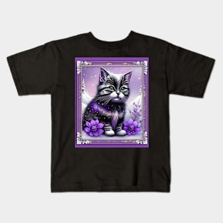 Gothic Glitter Kitten Kids T-Shirt